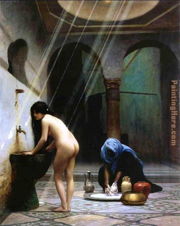 A Moorish Bath Turkish Woman Bathing No 2 painting - Jean-Leon Gerome A Moorish Bath Turkish Woman Bathing No 2 art painting